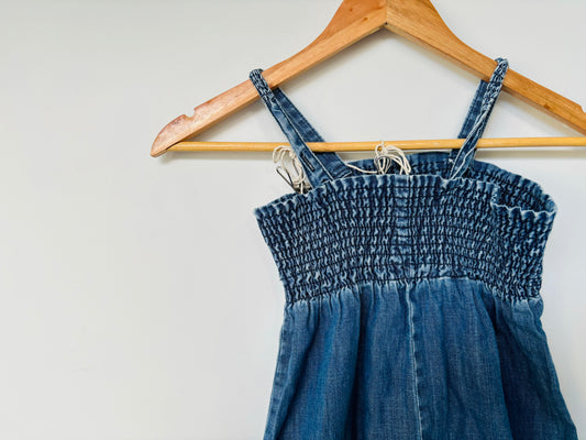 The Denim Balloon Romper (Size 8)