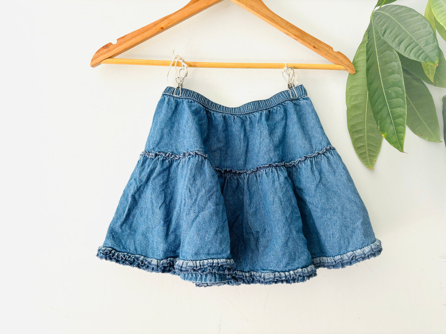 The Denim Ruffle Skirt (Size 6)