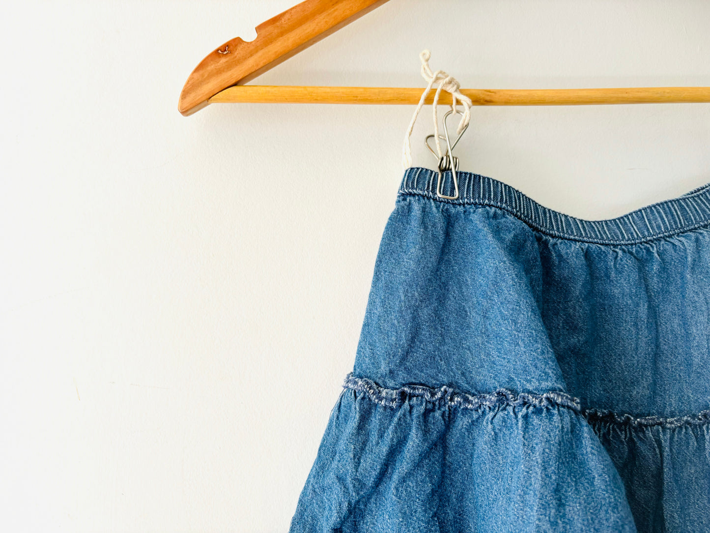 The Denim Ruffle Skirt (Size 6)